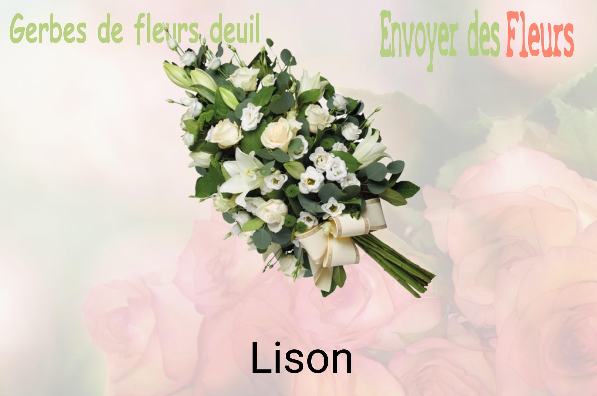 Gerbe de fleurs de deuil livrée à Lison